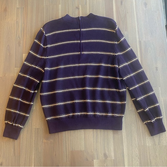 NWOT St John Collection Sweater, M, Beautiful Purple w/Gold Accents MSRP… - Picture 2 of 4